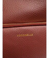 COCCINELLE FENIX Mochila pequeña de cuero brandy - Bolsos Mujer - 5