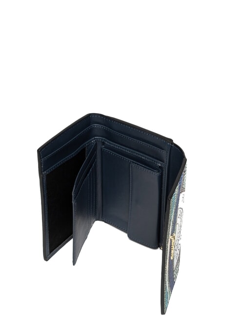 PLANETARIUM Cartera mediana con solapa aguamarina/azul marino - Carteras Mujer