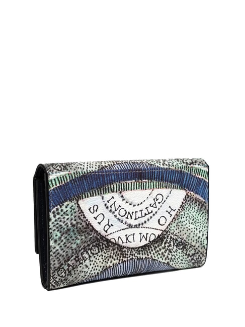 PLANETARIUM Cartera mediana con solapa aguamarina/azul marino - Carteras Mujer