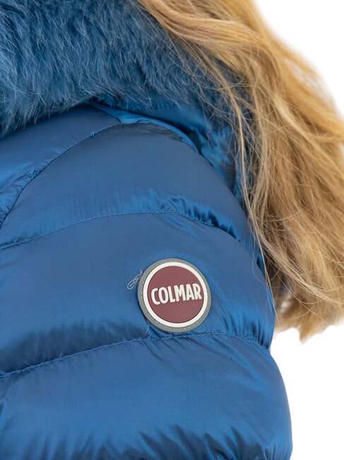 DELUXE Chaqueta de plumas para mujer con capucha de piel darkoxford-darkste - Chaquetas de plumas de mujer