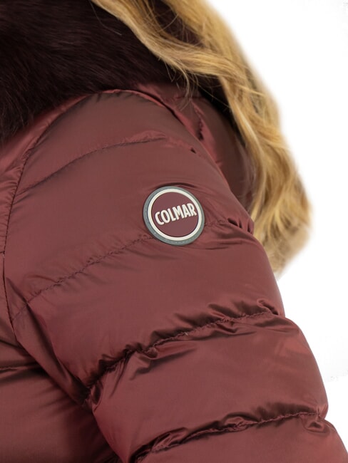 DELUXE Chaqueta de plumas para mujer con capucha de piel morena oscura-oscuras - Chaquetas de plumas de mujer