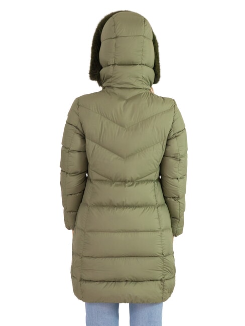 CAPTION Chaqueta larga de plumas con capucha para mujer lodo - Chaquetas de plumas de mujer