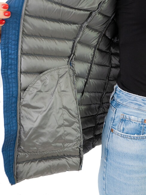 DELUXE Chaqueta de plumas ajustada con capucha Oxford oscuro - Chaquetas de plumas de mujer