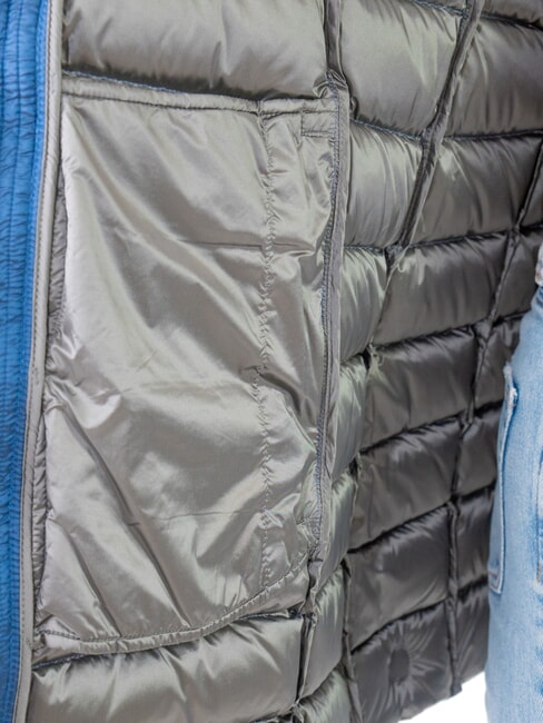 DELUXE Chaqueta de plumas para mujer con capucha de piel darkoxford-darkste - Chaquetas de plumas de mujer