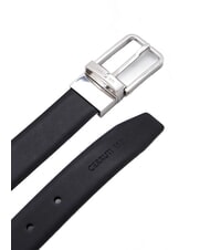 CERRUTI DOUBLE Cinturón de piel reversible y acortable negro/marrón oscuro - Cinturones - 4