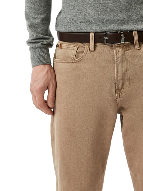 DOUBLE Cinturón de piel reversible y acortable negro/marrón oscuro - Cinturones