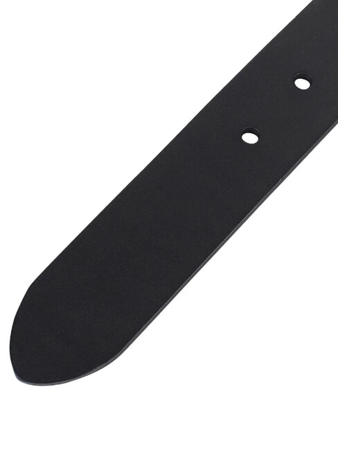 LOGO EMBOSSED Cinturón de cuero acortable negro - Cinturones