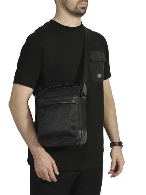 BRAD Bolso de piel y nailon negro - Bandoleras Hombre