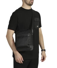 CERRUTI BRAD Bolso de piel y nailon negro - Bandoleras Hombre - 4