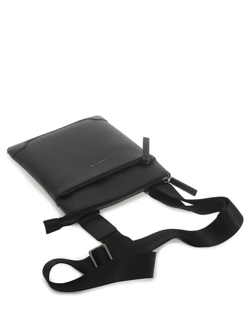 JAKE Bolso plano de piel negro - Bandoleras Hombre