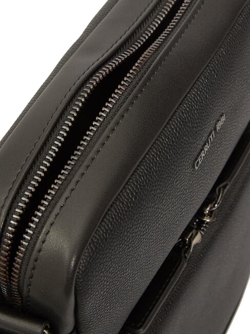 JEREMY Bolso de piel con bolsillo negro - Bandoleras Hombre