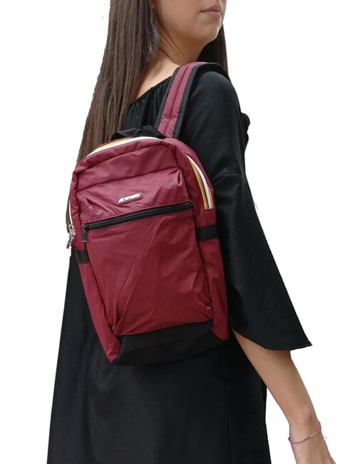 LAON Mochila pequeña de nailon syrah tinto - Mochilas Escuela & Tiempo Libre
