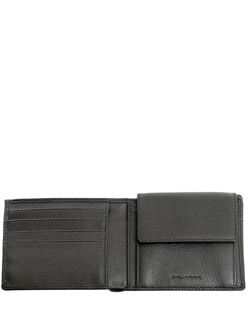 Billetera Line X1, en cuero negro - Carteras Hombre