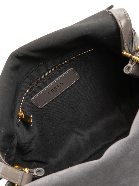 DOMUS  Bolso de hombro, de piel gris urbano - Bolsos Mujer