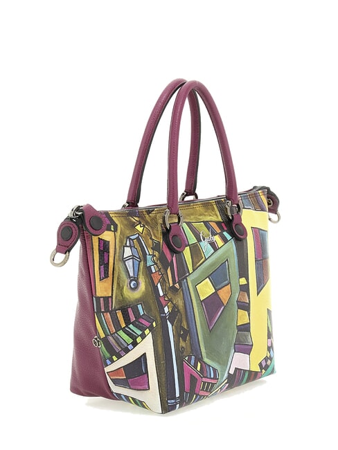 G3 PLUS LARGE MULTICOLOR Bolsa de compras plana transformable mural geométrico - Bolsos Mujer