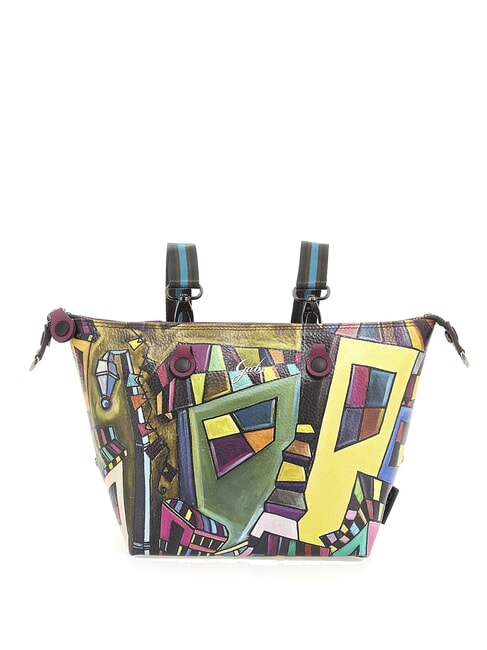 G3 PLUS LARGE MULTICOLOR Bolsa de compras plana transformable mural geométrico - Bolsos Mujer