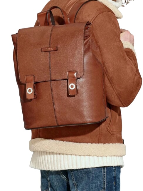 BIAGIO  Mochila para PC de 13", en cuero marrón 14/rutenio paladio - Mochilas para portátil