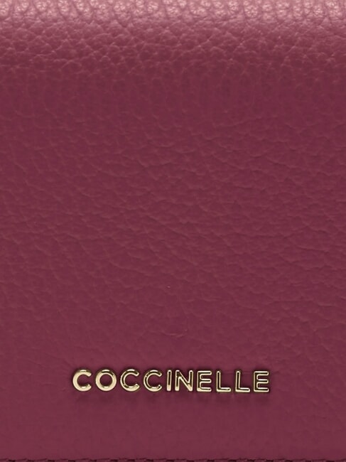 METALLIC SOFT Cartera peque&ntilde;a de piel sangr&iacute;a - Carteras Mujer