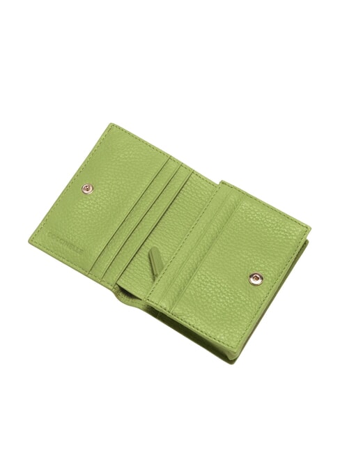 METALLIC SOFT Cartera pequeña de piel guacamole - Carteras Mujer