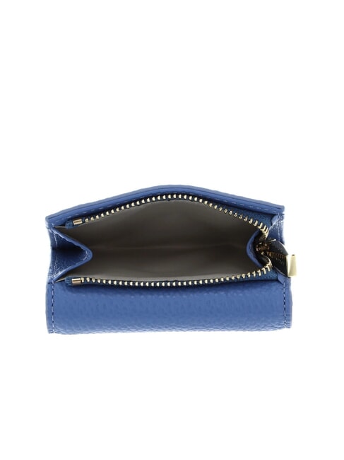METALLIC SOFT Cartera de piel granulada azul - Carteras Mujer