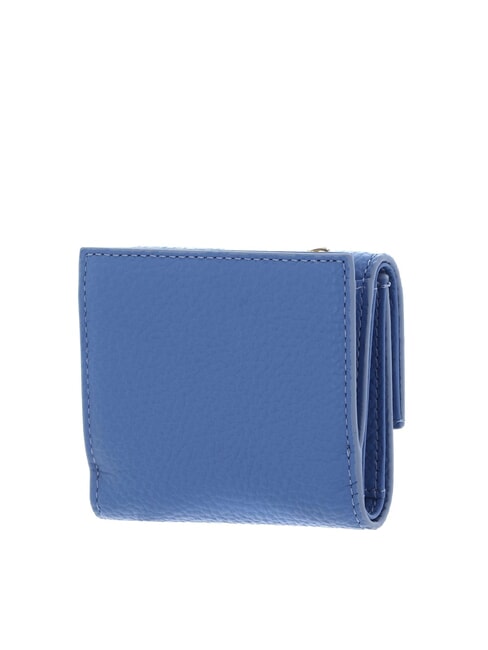 METALLIC SOFT Cartera de piel granulada azul - Carteras Mujer