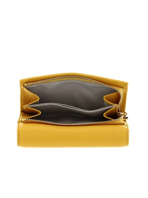 METALLIC SOFT Cartera plegable de piel martillada soleado - Carteras Mujer