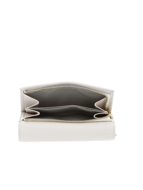 METALLIC SOFT Cartera plegable de piel martillada blanco - Carteras Mujer