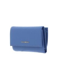 COCCINELLE METALLIC SOFT Cartera plegable de piel martillada azul - Carteras Mujer - 4