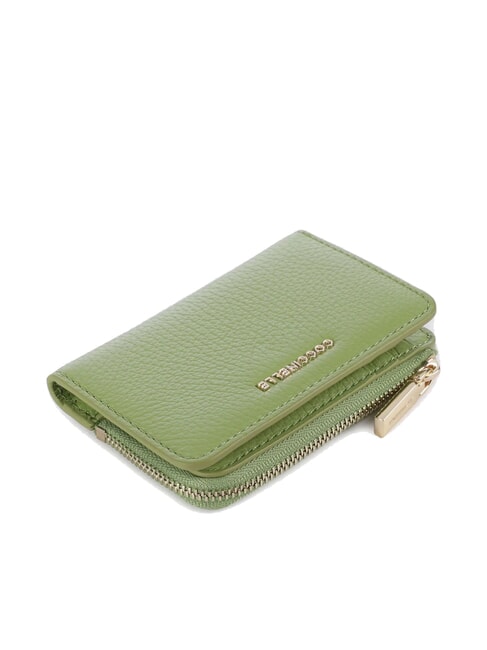 METALLIC SOFT Tarjetero de piel guacamole - Carteras Mujer