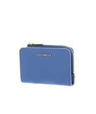 COCCINELLE METALLIC SOFT Tarjetero de piel azul - Carteras Mujer - 3