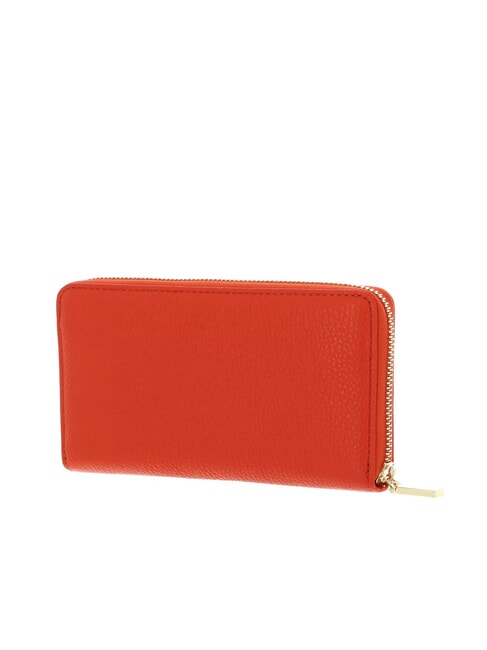 METALLIC SOFT Cartera de piel texturizada con cremallera gazpacho - Carteras Mujer