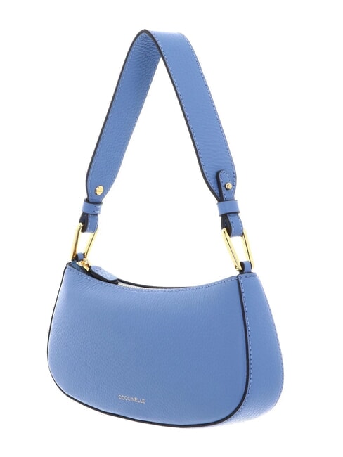 MERVEILLE Bolso bandolera en piel texturizada azul - Bolsos Mujer