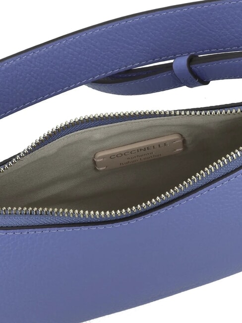 MERVEILLE Bolso bandolera en piel texturizada azul - Bolsos Mujer