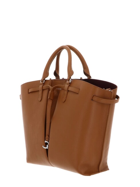 FLORES Bolso tote peque&ntilde;o de piel martillada CUIR - Bolsos Mujer