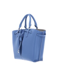 COCCINELLE FLORES Bolso tote peque&ntilde;o de piel martillada azul - Bolsos Mujer - 2