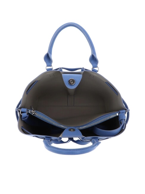 FLORES Bolso tote peque&ntilde;o de piel martillada azul - Bolsos Mujer