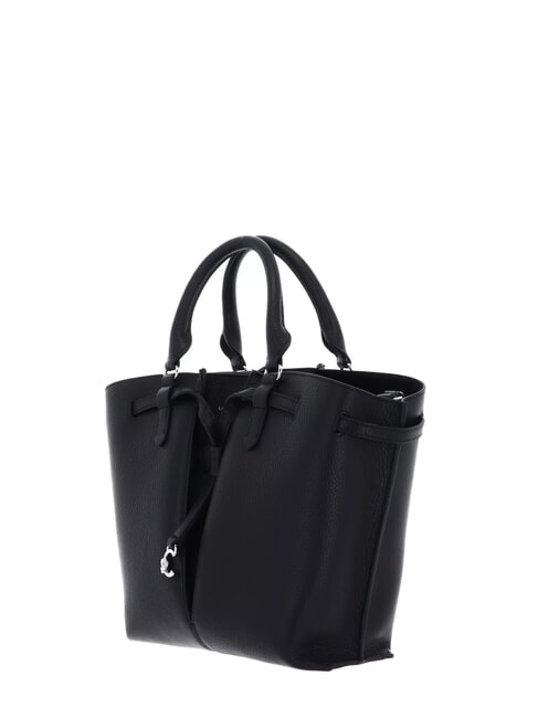 FLORES Bolso tote peque&ntilde;o de piel martillada negro - Bolsos Mujer