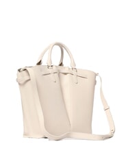 COCCINELLE FLORES Bolso tote mediano de piel martillada blanco - Bolsos Mujer - 2