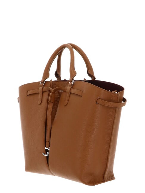 FLORES Bolso tote mediano de piel martillada CUIR - Bolsos Mujer