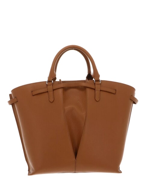 FLORES Bolso tote mediano de piel martillada CUIR - Bolsos Mujer