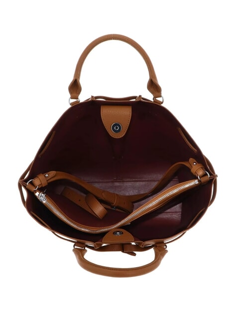 FLORES Bolso tote mediano de piel martillada CUIR - Bolsos Mujer