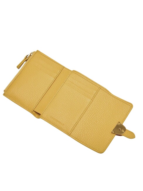 CAMPUS Cartera compacta de piel martillada soleado - Carteras Mujer