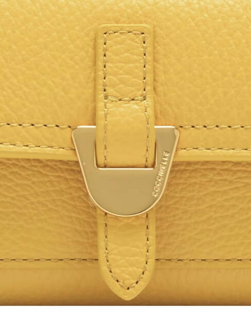 CAMPUS Cartera compacta de piel martillada soleado - Carteras Mujer