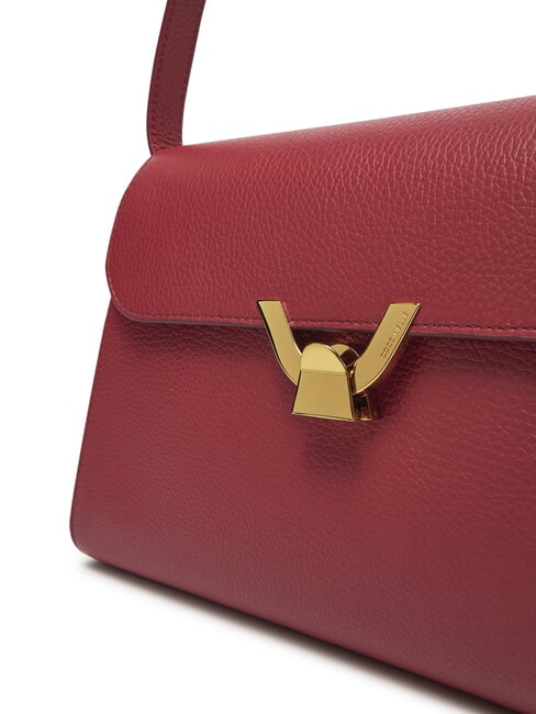 DEW Bolso de hombro mediano en piel martillada sangría - Bolsos Mujer