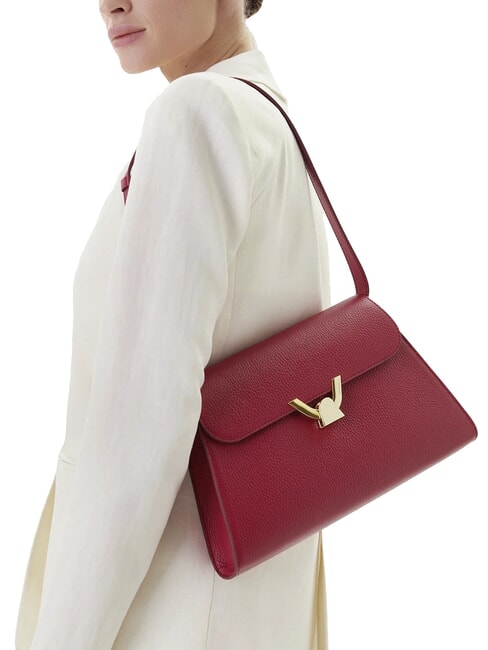 DEW Bolso de hombro mediano en piel martillada sangría - Bolsos Mujer