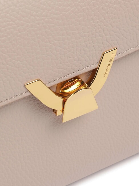 DEW Bolso de hombro mediano en piel martillada rosetas - Bolsos Mujer