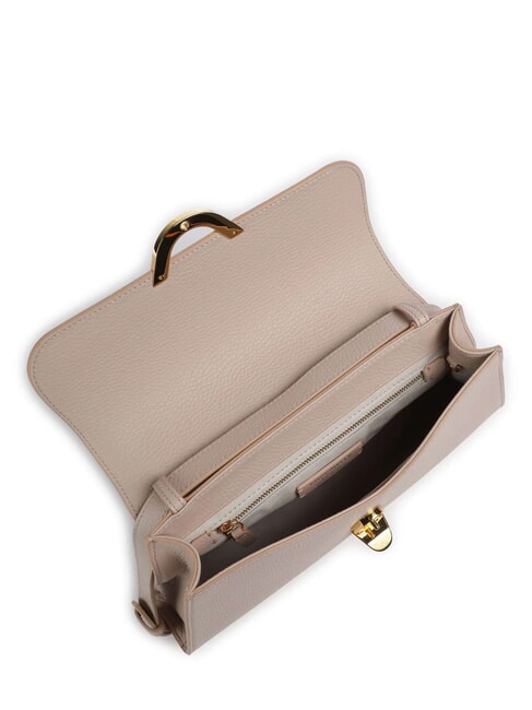 DEW Bolso de hombro mediano en piel martillada rosetas - Bolsos Mujer