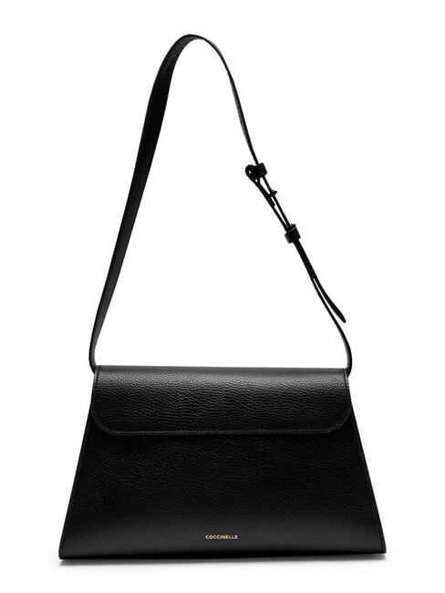 DEW Bolso de hombro mediano en piel martillada negro - Bolsos Mujer