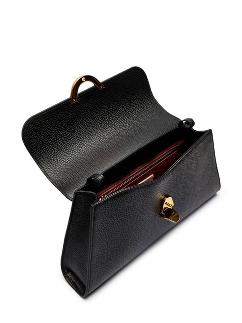 DEW Bolso de hombro mediano en piel martillada negro - Bolsos Mujer