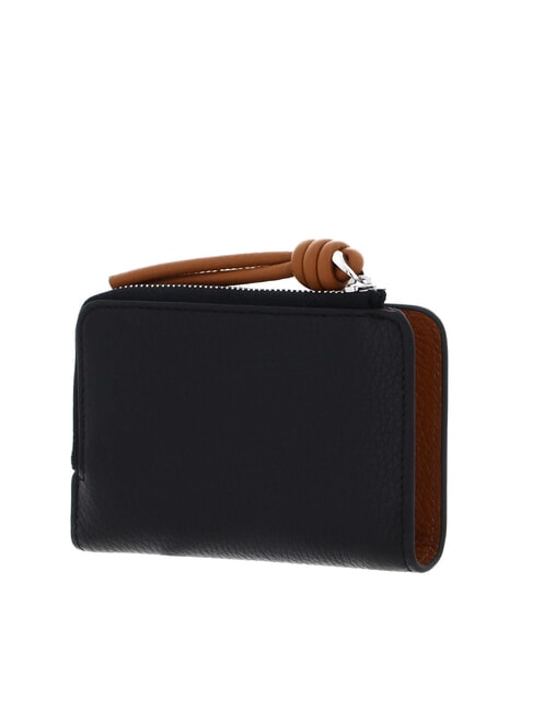 MYRTHA MAXI LOG Cartera mediana de piel con cremallera negro/cuero - Carteras Mujer